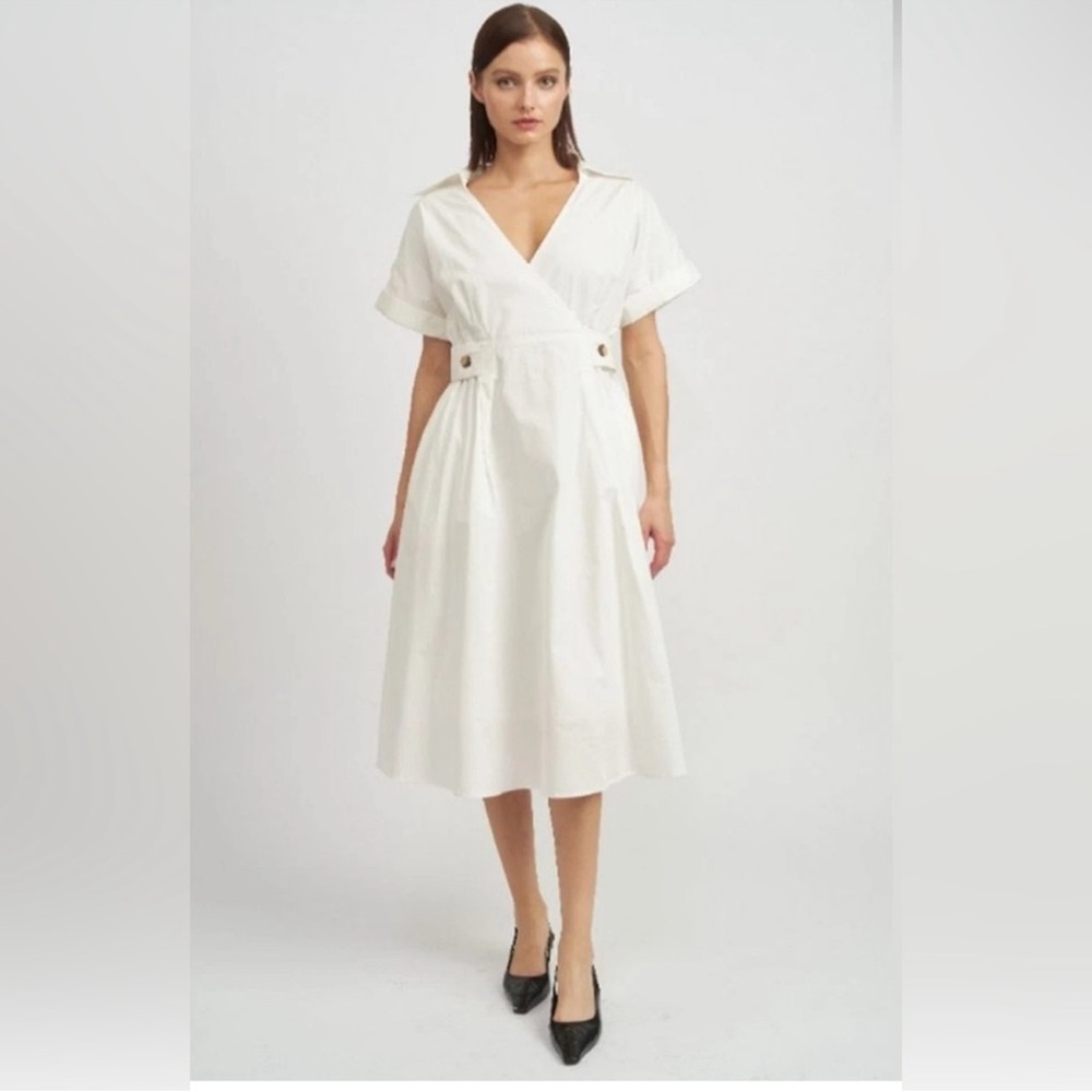 En Saison White Midi Dress